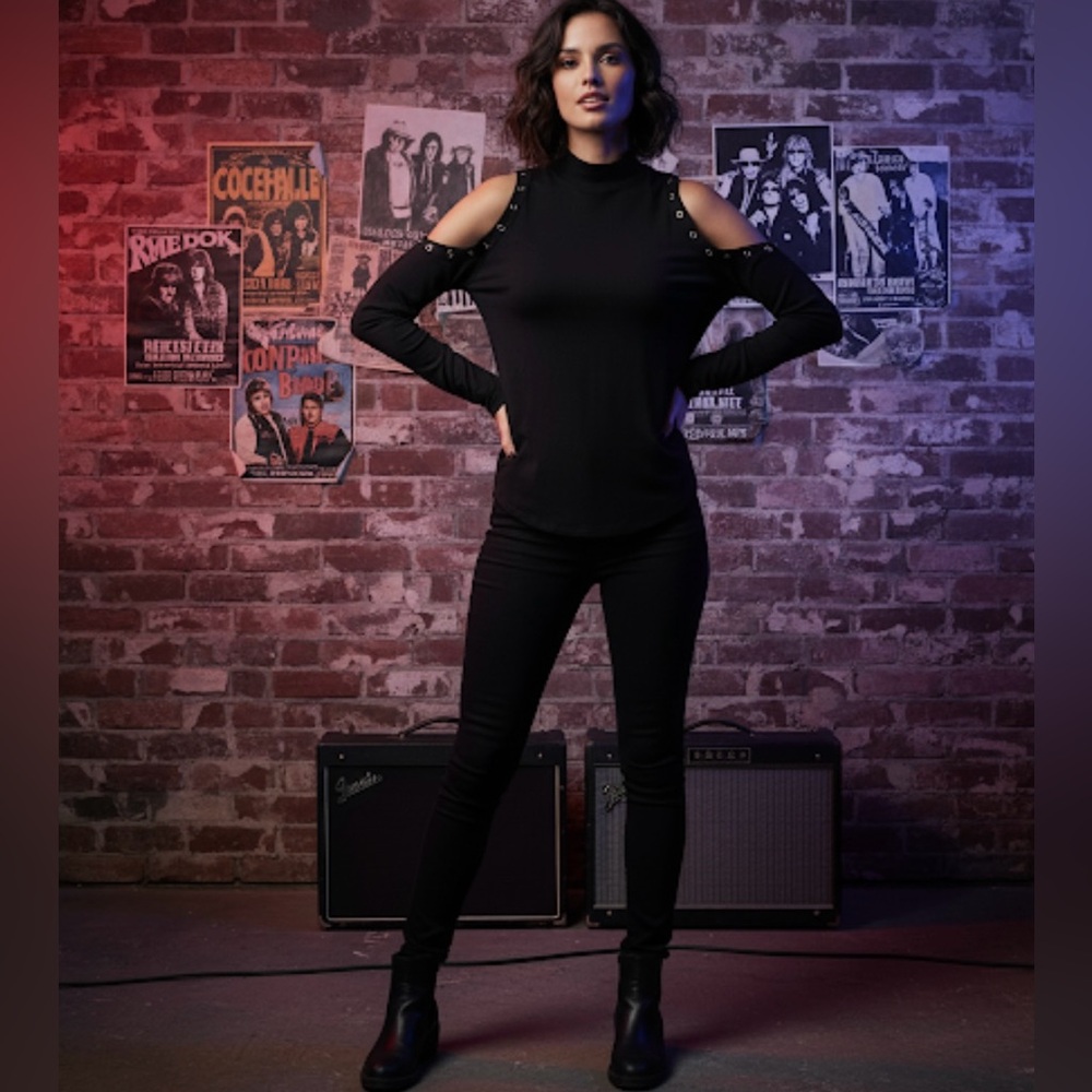 Generation Love Black Long Sleeve Top NWT